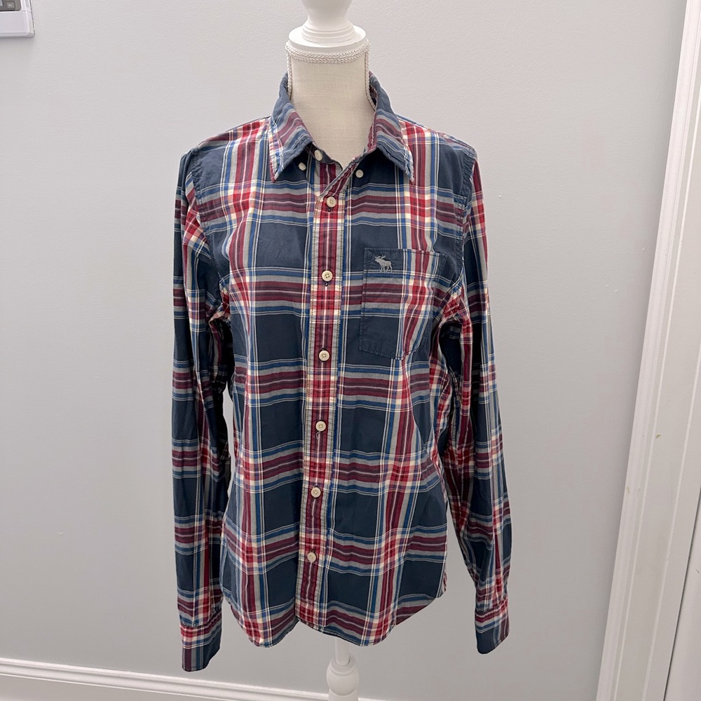 Abercrombie & Fitch muscle fit flannel size L
